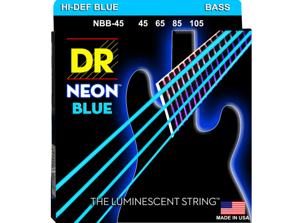 DR Strings  NBB-45 Neon Blue Coated 4 Cordas Baixo Elétrico